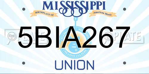 5BIA267 Mississippi License Plate