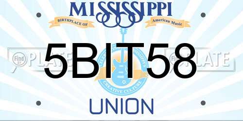 5BIT58 Mississippi License Plate