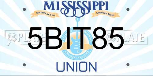 5BIT85 Mississippi License Plate