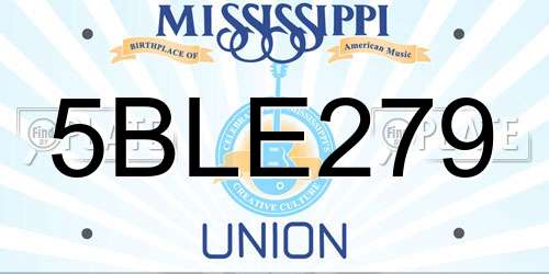 5BLE279 Mississippi License Plate