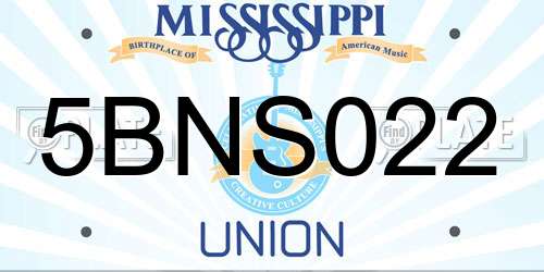5BNS022 Mississippi License Plate