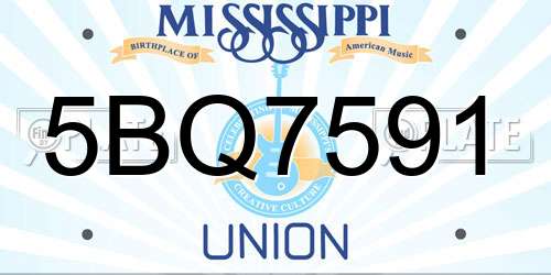 5BQ7591 Mississippi License Plate