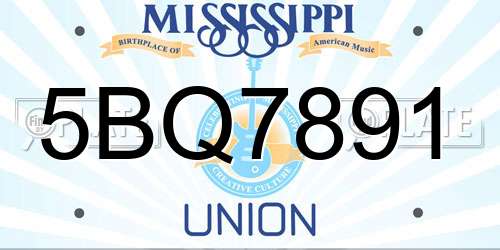 5BQ7891 Mississippi License Plate