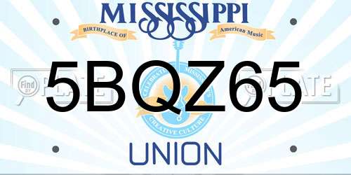 5BQZ65 Mississippi License Plate