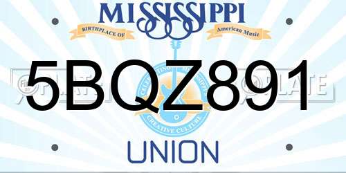 5BQZ891 Mississippi License Plate