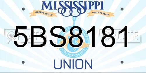 5BS8181 Mississippi License Plate