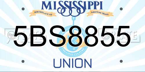 5BS8855 Mississippi License Plate