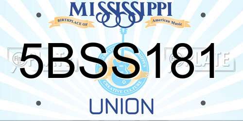 5BSS181 Mississippi License Plate