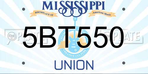 5BT550 Mississippi License Plate