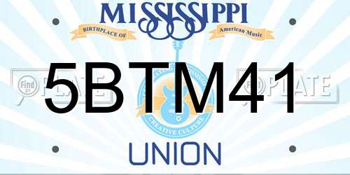 5BTM41 Mississippi License Plate