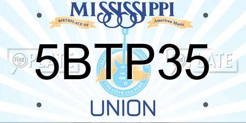 5BTP35 Mississippi License Plate