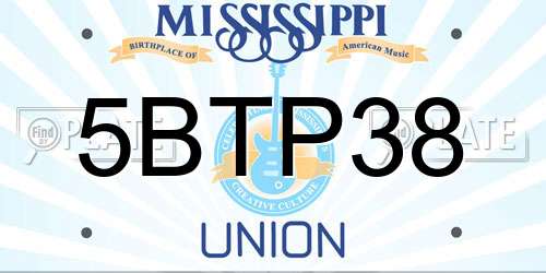5BTP38 Mississippi License Plate
