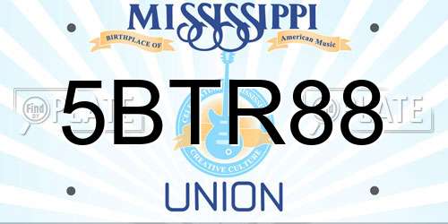 5BTR88 Mississippi License Plate