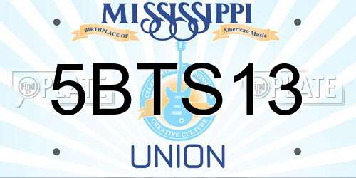 5BTS13 Mississippi License Plate