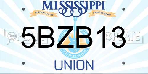 5BZB13 Mississippi License Plate