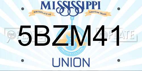 5BZM41 Mississippi License Plate