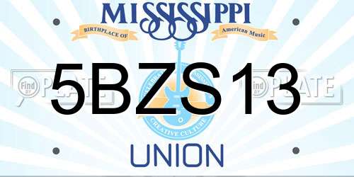 5BZS13 Mississippi License Plate