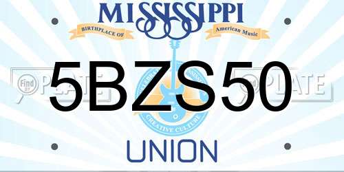 5BZS50 Mississippi License Plate