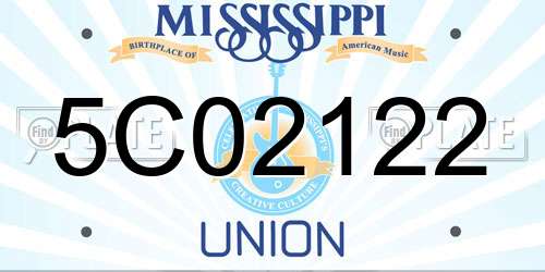 5C02122 Mississippi License Plate