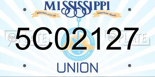 5C02127 Mississippi License Plate