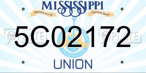 5C02172 Mississippi License Plate