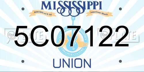 5C07122 Mississippi License Plate