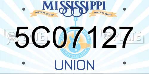 5C07127 Mississippi License Plate