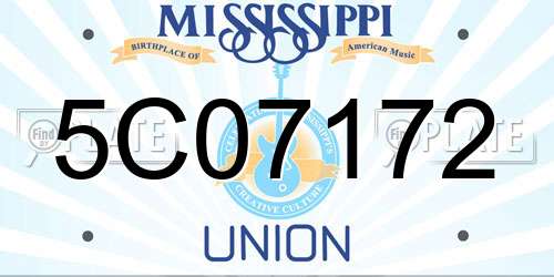 5C07172 Mississippi License Plate