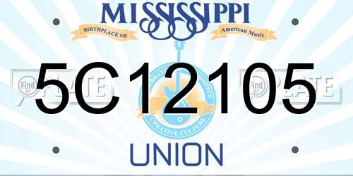 5C12105 Mississippi License Plate