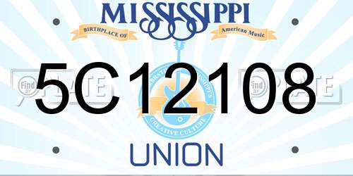 5C12108 Mississippi License Plate