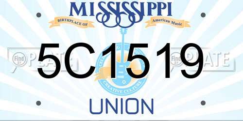 5C1519 Mississippi License Plate