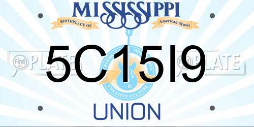 5C15I9 Mississippi License Plate