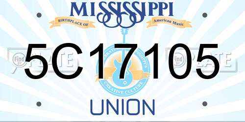 5C17105 Mississippi License Plate