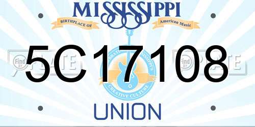5C17108 Mississippi License Plate