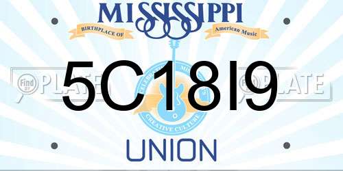 5C18I9 Mississippi License Plate