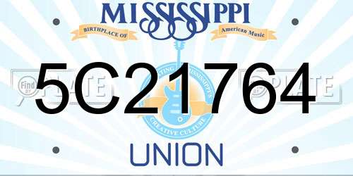 5C21764 Mississippi License Plate