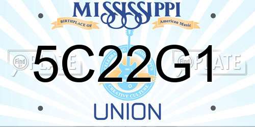 5C22G1 Mississippi License Plate