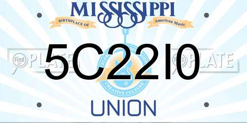 5C22I0 Mississippi License Plate