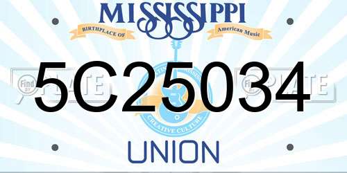5C25034 Mississippi License Plate