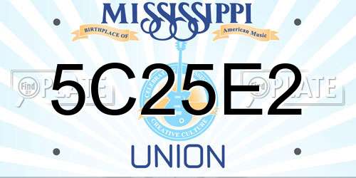 5C25E2 Mississippi License Plate