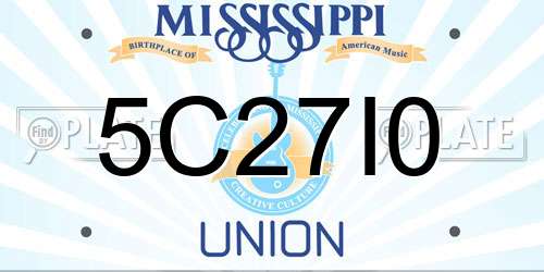 5C27I0 Mississippi License Plate