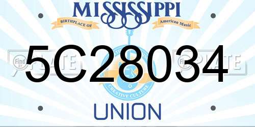 5C28034 Mississippi License Plate
