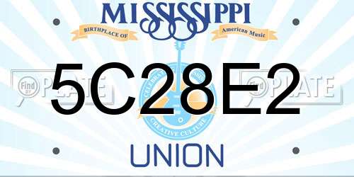 5C28E2 Mississippi License Plate
