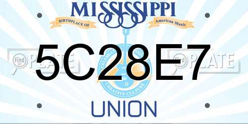 5C28E7 Mississippi License Plate