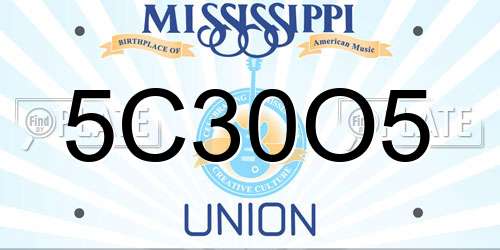 5C30O5 Mississippi License Plate