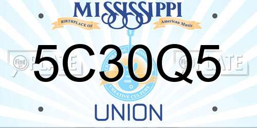 5C30Q5 Mississippi License Plate