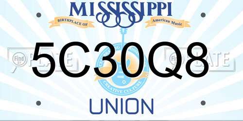5C30Q8 Mississippi License Plate