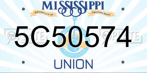 5C50574 Mississippi License Plate