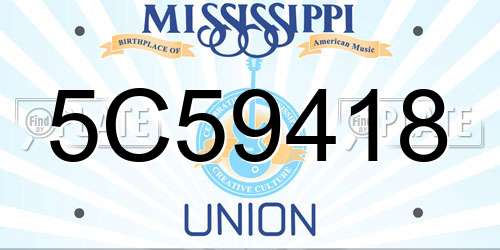 5C59418 Mississippi License Plate