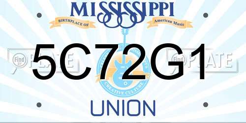 5C72G1 Mississippi License Plate
